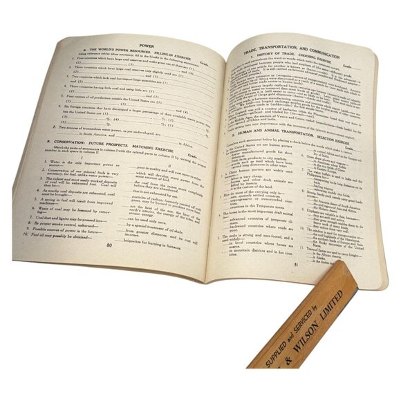 Iroquois Geography Workbook 1947 PB Book Trafalgar School Montreal Teacher Copy - Picture 7 of 13